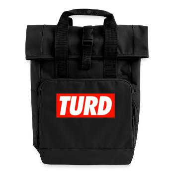 Turd - Roll Top Backpack with Two Handles - black - Front