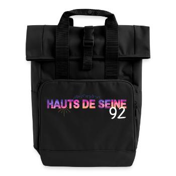 Haut de Seine 92 - Rolltop Rucksack mit zwei Griffen - Schwarz - Vorne