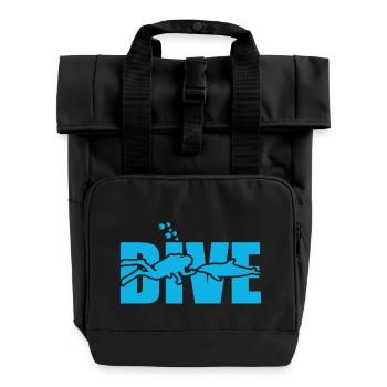 dive diving - Rolltop Rucksack mit zwei Griffen - Schwarz - Vorne