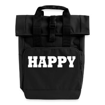 Happy - Rolltop Rucksack mit zwei Griffen - Schwarz - Vorne