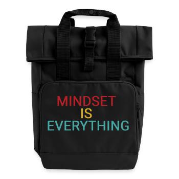 Mindset is everything - Roll Top Backpack with Two Handles - black - Front