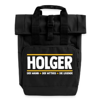 Holger - Sac à dos Roll Top à deux anses - noir - Devant