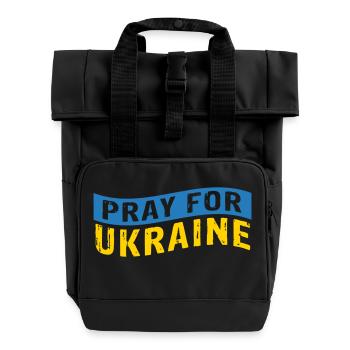 Pray for Ukraine - Rolltop Rucksack mit zwei Griffen - Schwarz - Vorne