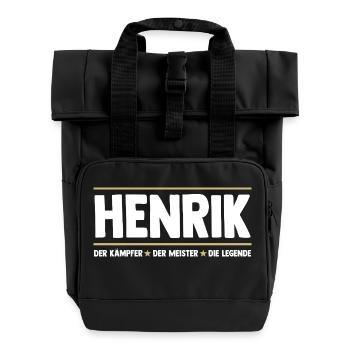 Henrik - Rolltop Rucksack mit zwei Griffen - Schwarz - Vorne