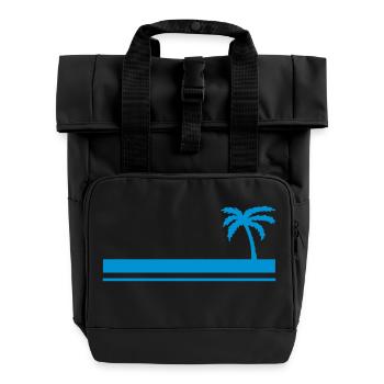 Summer Palm Tree - Roll Top Backpack with Two Handles - black - Front