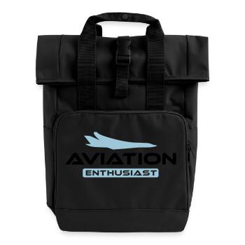 Aviation Enthusiast - Rolltop Rucksack mit zwei Griffen - Schwarz - Vorne
