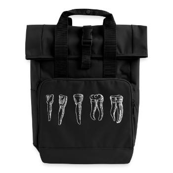 Zähne - Rolltop Rucksack mit zwei Griffen - Schwarz - Vorne