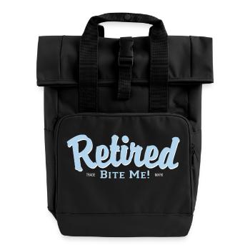 Retired Bite Me! - Rolltop Rucksack mit zwei Griffen - Schwarz - Vorne