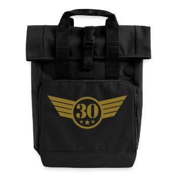30 Emblem - Sac à dos Roll Top à deux anses - noir - Devant