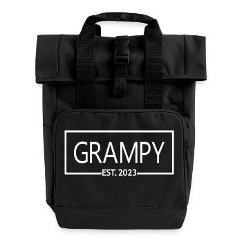 Grampy Est. 2023, Grand-père en devenir, Révélation de grossesse - Sac à dos Roll Top à deux anses - noir - Devant