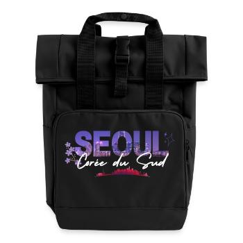 Ville de Seoul - Roll Top Backpack with Two Handles - black - Front