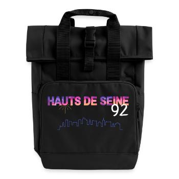 Haut de Seine 92 - Rolltop Rucksack mit zwei Griffen - Schwarz - Vorne