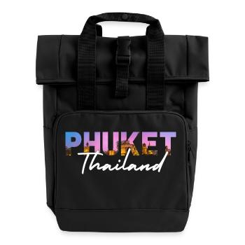 Phuket Thailand - Roll Top Backpack with Two Handles - black - Front