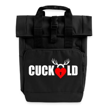 Cuckold - Roll Top Backpack with Two Handles - black - Front