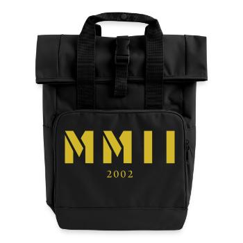 Roman numeral year of birth Made in 2002 - Roll Top Backpack with Two Handles - black - Front
