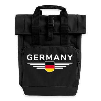 Germany T-Shirt Design Pride & Love of Home - Roll Top Backpack with Two Handles - black - Front