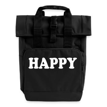Happy - Rolltop Rucksack mit zwei Griffen - Schwarz - Vorne