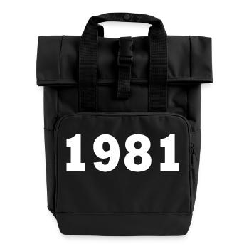 1981 - Rolltop Rucksack mit zwei Griffen - Schwarz - Vorne
