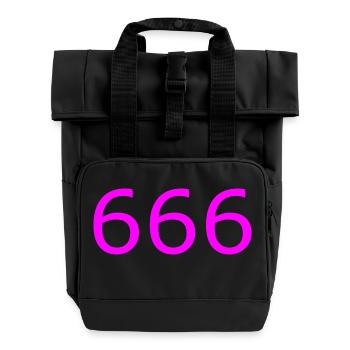 666 - Rolltop Rucksack mit zwei Griffen - Schwarz - Vorne