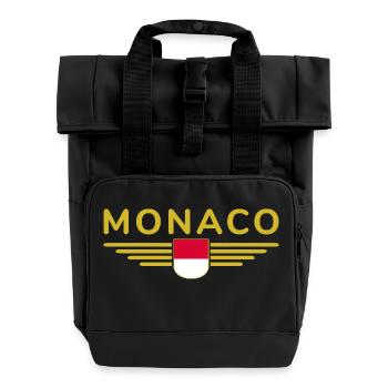 Monaco Design – Stil für Fans des Fürstentums - Rolltop Rucksack mit zwei Griffen - Schwarz - Vorne