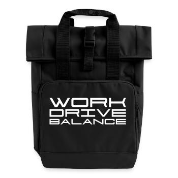 Équilibre de conduite de travail - Voiture - Voiture de sport - Sac à dos Roll Top à deux anses - noir - Devant