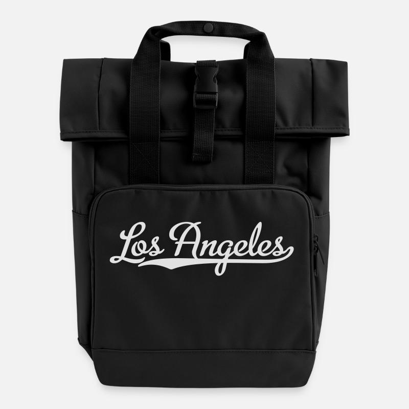 Los Angeles - Rolltop Rucksack mit zwei Griffen - Schwarz