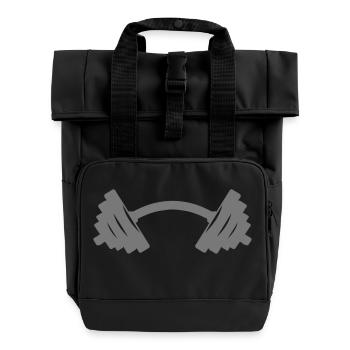 hantel gebogen krumm 8 - Rolltop Rucksack mit zwei Griffen - Schwarz - Vorne