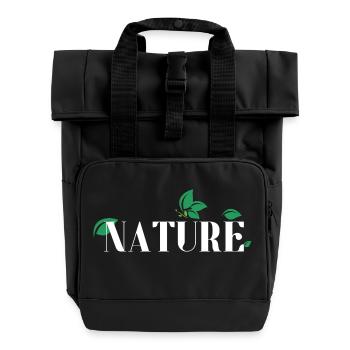 Nature - Roll Top Backpack with Two Handles - black - Front