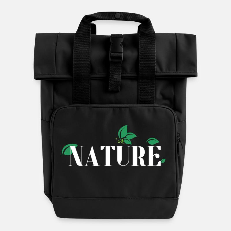 Natur - Rolltop Rucksack mit zwei Griffen - Schwarz