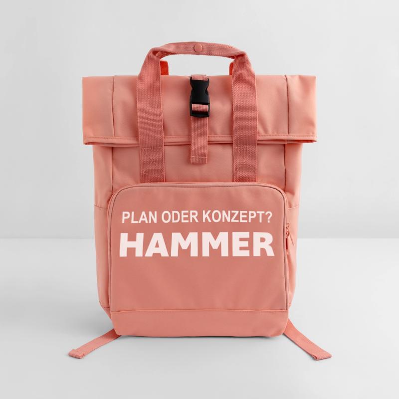 Plan oder Konzept? Hammer! Rolltop Rucksack mit zwei Griffen