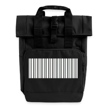 Barcode - Roll Top Backpack with Two Handles - black - Front