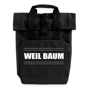 Youth word slang because tree - Roll Top Backpack with Two Handles - black - Front