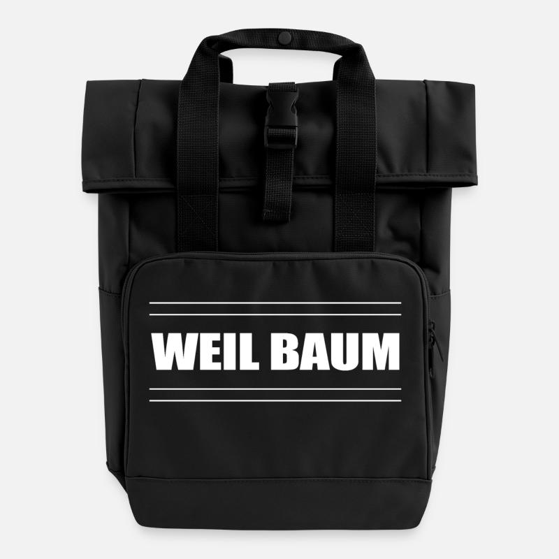 Jugendwort Slang weil Baum - Rolltop Rucksack mit zwei Griffen - Schwarz