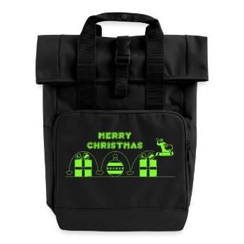 Weihnachtsmann, Videospiel - Rolltop Rucksack mit zwei Griffen - Schwarz - Vorne