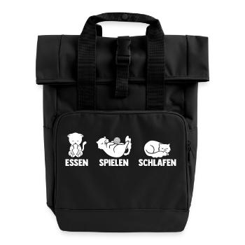 Golfspieler Golf - Rolltop Rucksack mit zwei Griffen - Schwarz - Vorne