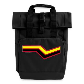 Latex Rubber Fetisch - Rolltop Rucksack mit zwei Griffen - Schwarz - Vorne