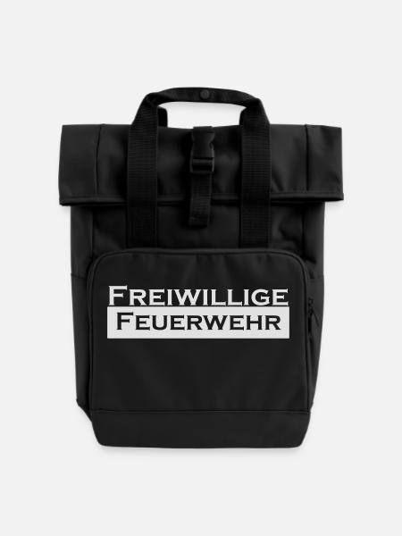 Freiwillige Feuerwehr - Rolltop Rucksack mit zwei Griffen - Schwarz