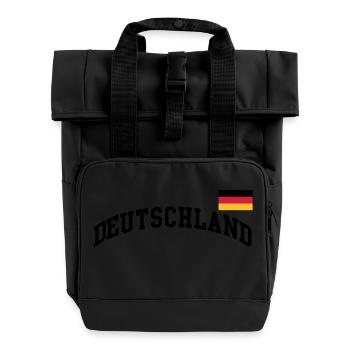 Deutschland Flagge - Germany-BRD-Fussball-soccer - Rolltop Rucksack mit zwei Griffen - Schwarz - Vorne