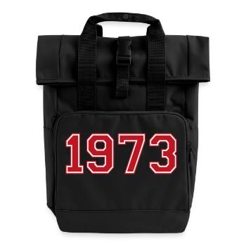 1973 - Roll Top Backpack with Two Handles - black - Front