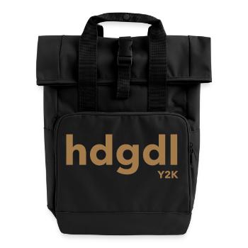 hdgdl hab dich ganz doll lieb Y2k braun - Rolltop Rucksack mit zwei Griffen - Schwarz - Vorne