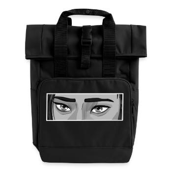Cait Eyes BW - Rolltop Rucksack mit zwei Griffen - Schwarz - Vorne