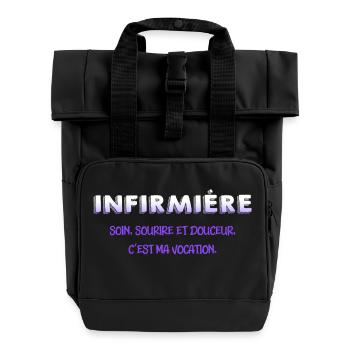 NURSE NURSE DOCTOR HUMOR DRÖLES 8 - Roll Top Backpack with Two Handles - black - Front