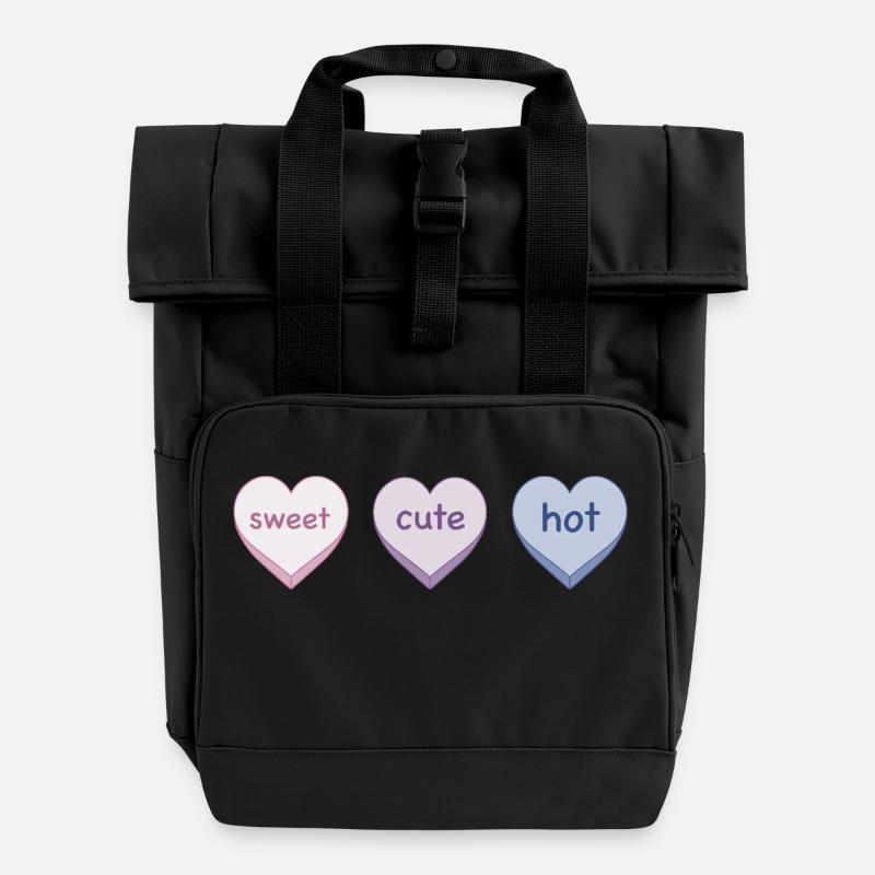 Süß süß heiß - Rolltop Rucksack mit zwei Griffen - Schwarz