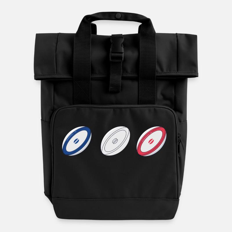 Rugby Sports Gift - Roll Top Backpack with Two Handles - black