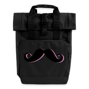 Funky Mustache - Rolltop Rucksack mit zwei Griffen - Schwarz - Vorne