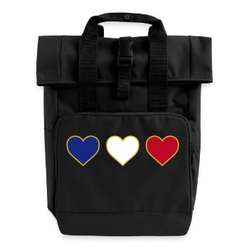 J’aime le cœur de la France - Sac à dos Roll Top à deux anses - noir - Devant