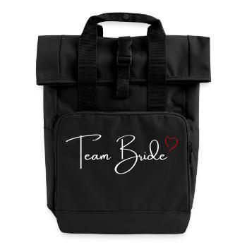 Team bridle heart red - Roll Top Backpack with Two Handles - black - Front