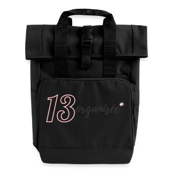13 organized - Roll Top Backpack with Two Handles - black - Front