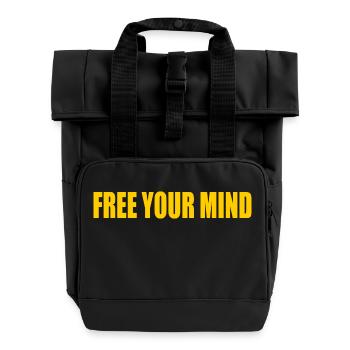 Free your mind - Rolltop Rucksack mit zwei Griffen - Schwarz - Vorne