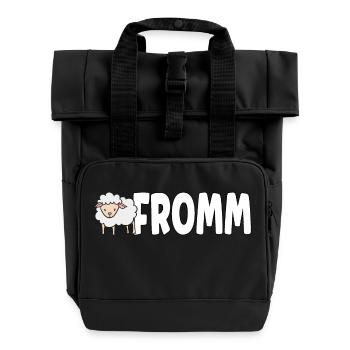 Lammfromm - You are innocent. ALWAYS! - Roll Top Backpack with Two Handles - black - Front